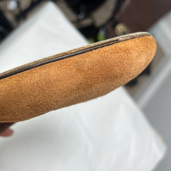 Tabitha Simmons Cognac Kid Suede Daria Ankle-Wrap Flats Sz 6.5 - Picture 10 of 15